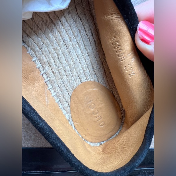 Gucci Calfskin GG Monogram Espadrilles Flats size 7 - Picture 8 of 9